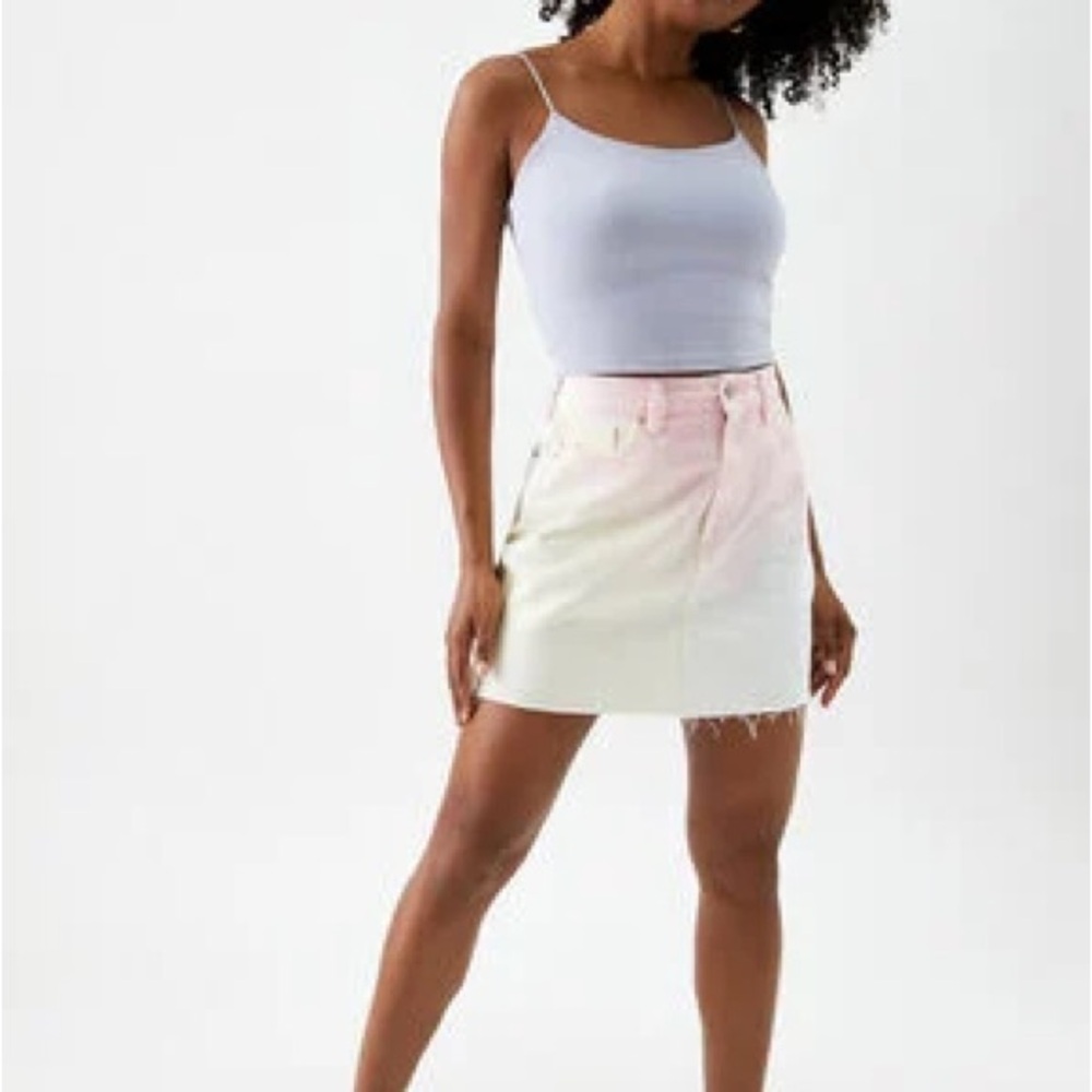 PacSun Pastel Ultra High Waisted Denim Mini Skirt SZ 27 NWT